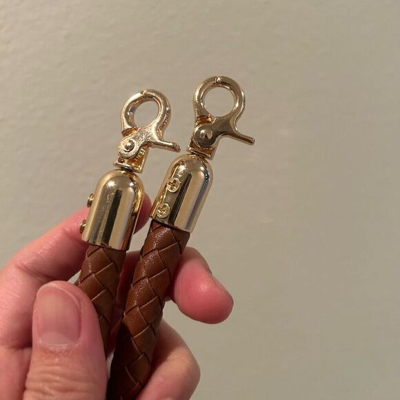 NWT 2Pcs PU Leather Shoulder Strap,Braided Leather Replacement Purse Straps Brow - Picture 3 of 9